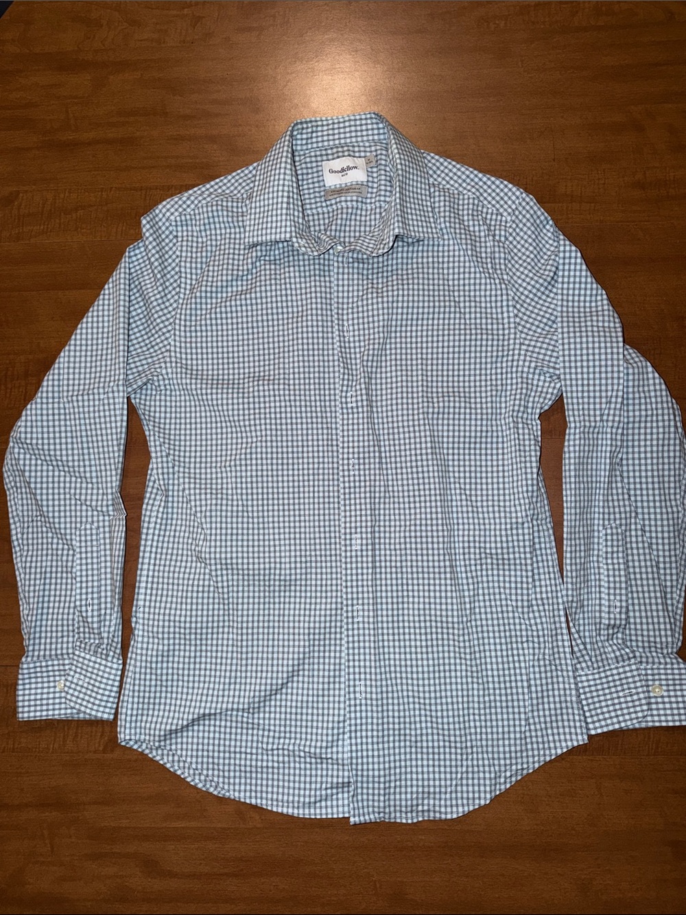 Goodfellow & Co Blue and White Gingham Dress Shirt